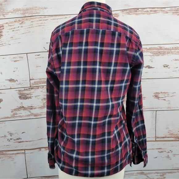 The Kooples Plaid Button Up Shirt Cotton Red Blue Size Small - Picture 3 of 7